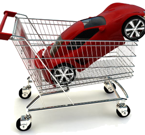 car in shopping cart