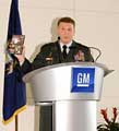 Brig. Gen. Joseph A. Smith discusses driver training (General Motors photo)